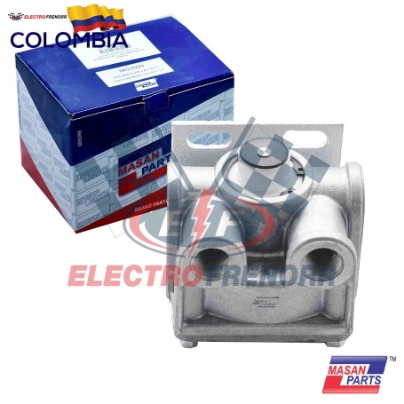 VALVULA RELAY R12 TIPO BENDIX SALIDA 3-4 (CON SOPORTE) MASAN PARTS