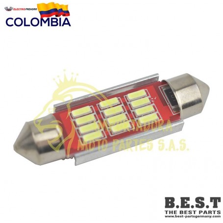 BOMBILLO TIPO FUSIBLE BLANCO LED 39MM 300LM 12V