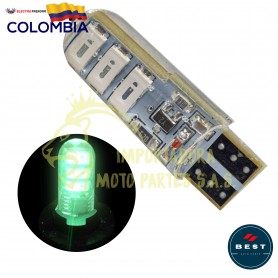 BOMBILLO LED COCUYO CON FLASH COLOR VERDE 12V BEST