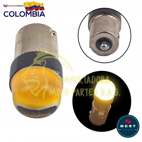 BOMBILLO LED DIRECCIONAL COB FIJO COLOR AMBAR 12V