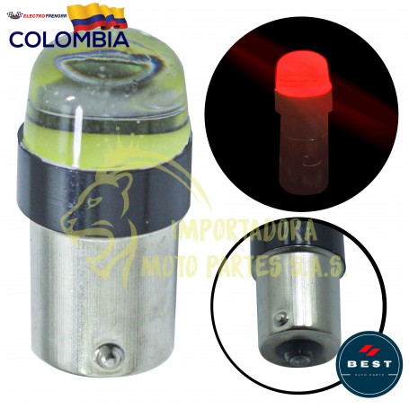 BOMBILLO LED FRENO COB FIJA + FLASH COLOR ROJO 24V BEST