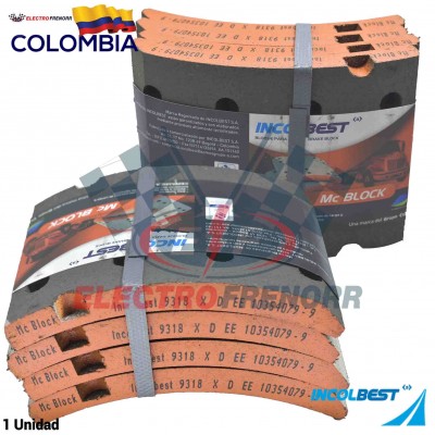 JUEGO BLOQUES DE FRENO 9318 (XD) FORMULACION MCBLOCK INCOLBEST