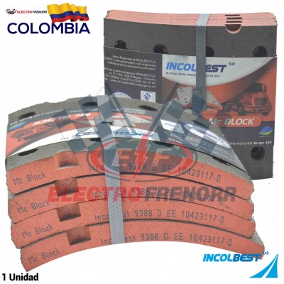 JUEGO BLOQUES DE FRENO 9388 (D) FORMULACION MCBLOCK INCOLBEST