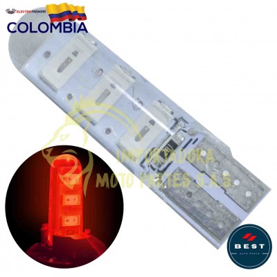 BOMBILLO LED COCUYO FIJA COLOR ROJO 12V BEST