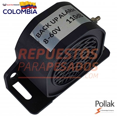 PITO ALARMA REVERSA CON CABLE 12-36V 97DB ALERTA DE 1 NIVEL POLLAK