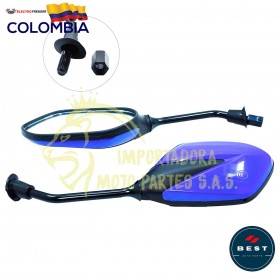 ESPEJO PARA MOTO UNIVERSAL DE COLOR AZUL BEST
