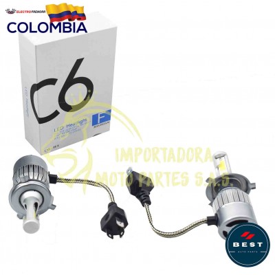 BOMBILLO H4 LED X2 TIPO C6 COLOR BLANCO BEST