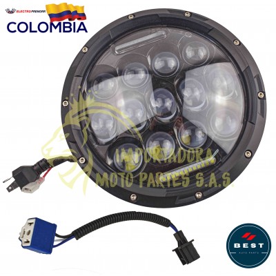 FARO DE LUJO 7 PULGADAS ALTAS Y BAJAS AMARILLO 5000LM 9-36V