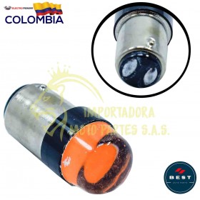 BOMBILLO LED FRENO COB FIJA + FLASH COLOR ROJO 12V BEST