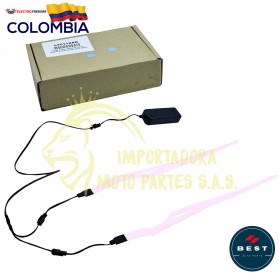 LUCES PARA CASCO DE MOTO - DISEÑO PLANO COLOR AZUL HIELO BEST