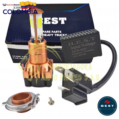 BOMBILLO H4 LED AC COLOR BLANCO 6-80V BEST