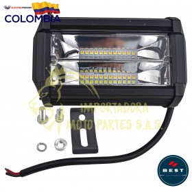 EXPLORADORA 24 LED  TIPO ESPEJO  FIJO FLASH BLANCO AMBAR 6480LM 9-36V