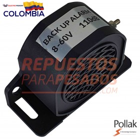 PITO ALARMA REVERSA CON CABLE 12-36V 97DB ALERTA DE 1 NIVEL POLLAK