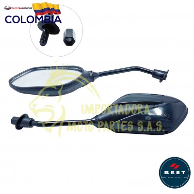 ESPEJO PARA MOTO UNIVERSAL DE COLOR NEGRO BEST