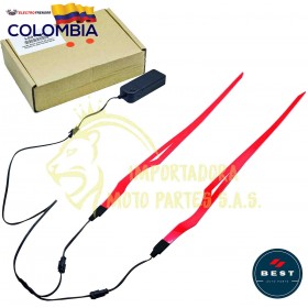 LUCES PARA CASCO DE MOTO - DISEÑO PLANO COLOR ROJO BEST