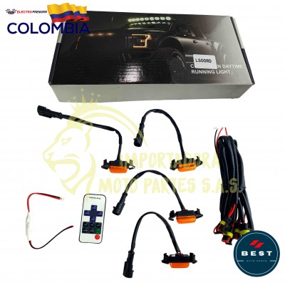 LUCES DE PERSIANA FLASH CON CONTROL COLOR AMARILLO 12-24V