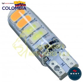 BOMBILLO LED COCUYO T10 CON FLASH COLOR BLANCO - ROJO 12V BEST