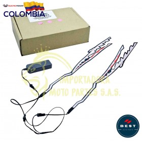 LUCES PARA CASCO DE MOTO - DISEÑO DE DIENTES COLOR BLANCO CALIDO BEST