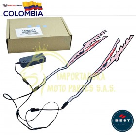 LUCES PARA CASCO DE MOTO - DISEÑO DE DIENTES COLOR AZUL HIELO BEST