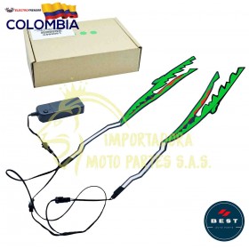 LUCES PARA CASCO DE MOTO - DISEÑO DE DIENTES COLOR VERDE BEST