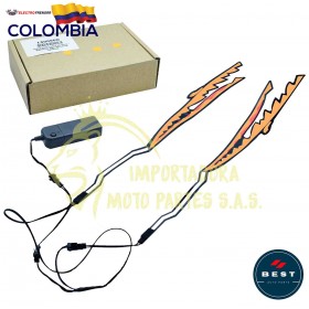 LUCES PARA CASCO DE MOTO - DISEÑO DE DIENTES COLOR NARANJA BEST