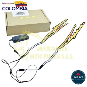 LUCES PARA CASCO DE MOTO - DISEÑO DE DIENTES COLOR AMARILLO BEST