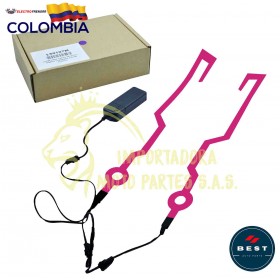 LUCES PARA CASCO DE MOTO - DISEÑO CUADRADO COLOR MORADO BEST