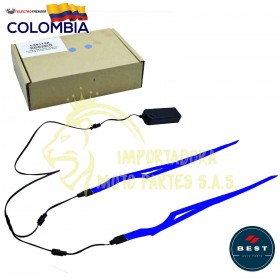 LUCES PARA CASCO DE MOTO - DISEÑO PLANO COLOR AZUL BEST