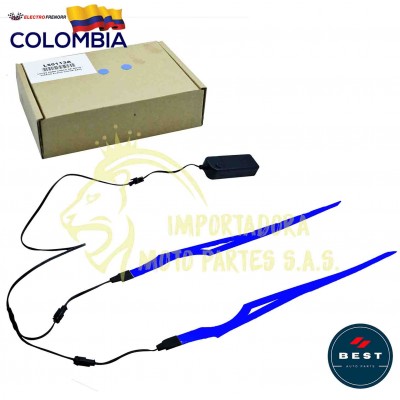LUCES PARA CASCO DE MOTO - DISEÑO PLANO COLOR AZUL BEST