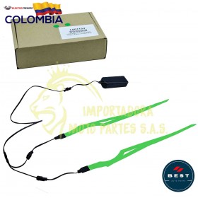 LUCES PARA CASCO DE MOTO - DISEÑO PLANO COLOR VERDE BEST