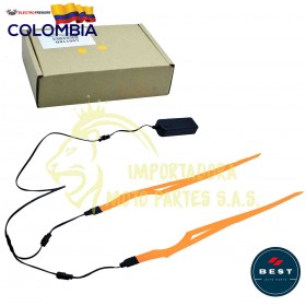 LUCES PARA CASCO DE MOTO - DISEÑO PLANO COLOR NARANJA BEST