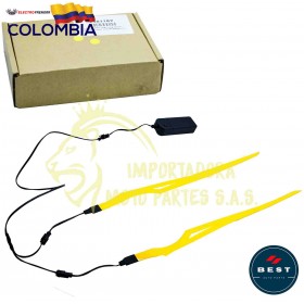 LUCES PARA CASCO DE MOTO - DISEÑO PLANO COLOR AMARILLO BEST