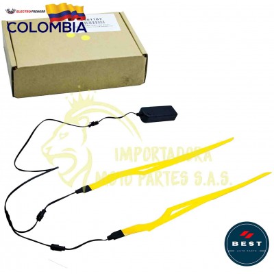 LUCES PARA CASCO DE MOTO - DISEÑO PLANO COLOR AMARILLO BEST