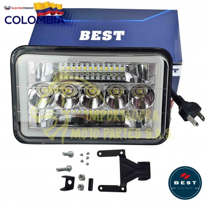 FARO TIPO KENWORTH COLOR ROJA ALTA Y BAJAS CON OJO DE ANGEL 9-36V