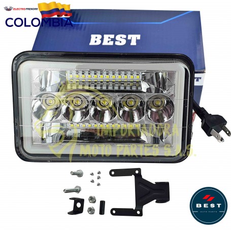FARO TIPO KENWORTH COLOR BLANCO ALTA Y BAJAS CON OJO DE ANGEL 9-36V Luces LED