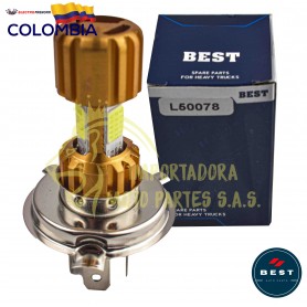 BOMBILLO H4 LED 3 PIES 3 CARAS COLOR BLANCO 12V