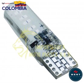 BOMBILLO LED COCUYO T10 CON FLASH COLOR BLANCO - AZUL 12V BEST
