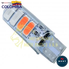 BOMBILLO LED COCUYO T10 CON FLASH COLOR ROJO - AZUL 12V BEST